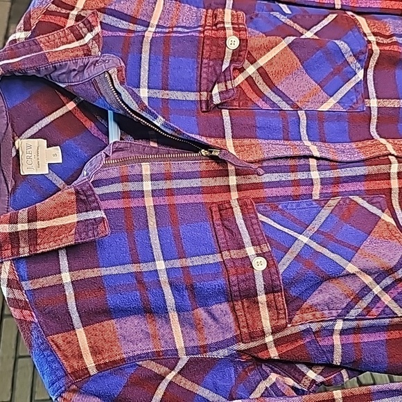 J Crew Flannel Shirt 1/2 Zip Sz Sm - Picture 4 of 13